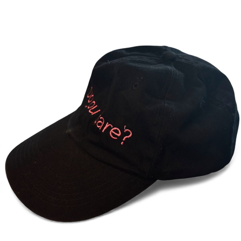 Y2K Britney Spears Curious Perfume Hat "Do You Dare?" Promo Black Strapback Cap - Picture 6 of 13